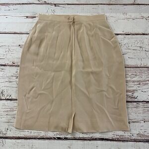 Giorgio Armani Le Collezioni Womens Skirt Taupe Size 42 Pencil Summer Classy